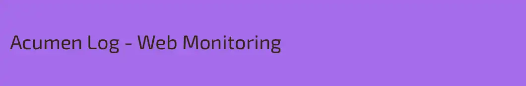 Acumen Log - Web Monitoring